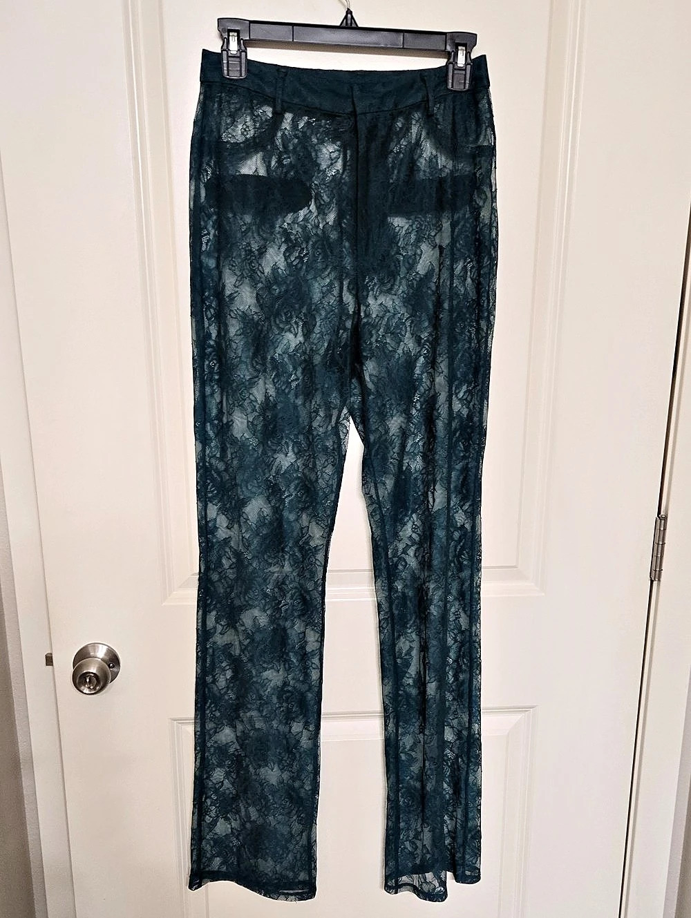 Victoria's Secret VS Archives Rose Lace Pant Green Straight-Leg Pants Small
